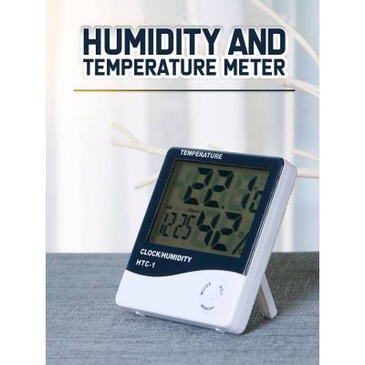 เครื่องวัดอุณหภูมิ เครื่องวัดความชื้น ในอากาศ แบบดิจิตอล Digital Temperature Meter  ขนาด 9.8 x 2.3 x 10.5 ซม.