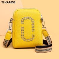 Leather handbag small mobile phone package the new summer 2023 female head layer cowhide single shoulder bag worn small bag