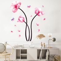 【LZ】✵۩  Pink Painted Tulip Vinyl Wall Adhesive Flowers Stickers For The Wall Mural Home Living Room Decoration Pvc House Door Decal Deco