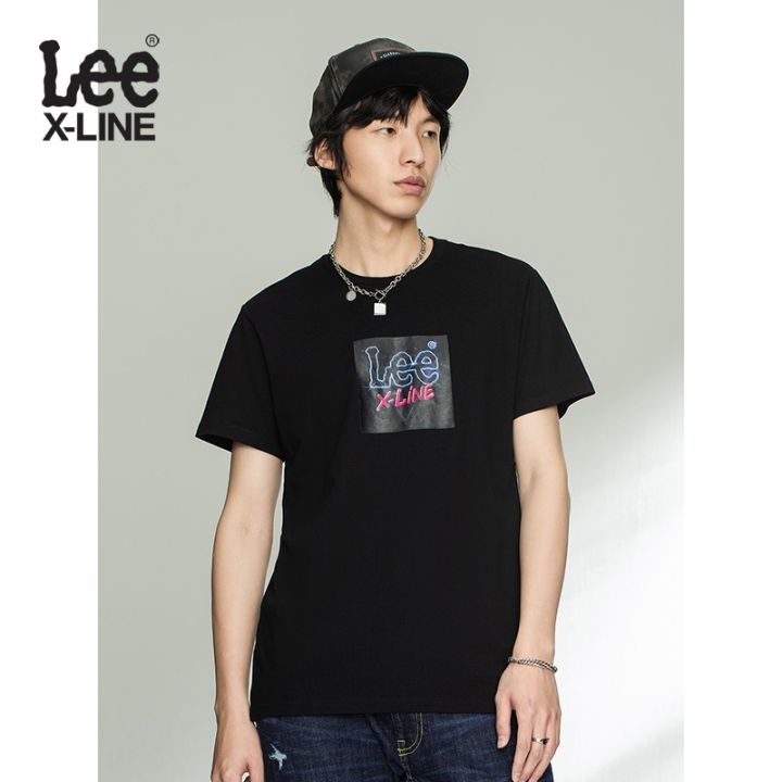 lee-xline-21-สินค้าใหม่-รุ่นมาตรฐาน-multicolor-รอบคอพิมพ์เสื้อยืดแขนสั้นผู้ชายแนวโน้ม-l438174le-u8ts