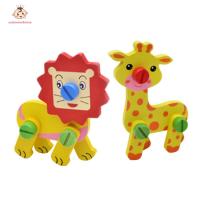 【welcomehome】Disassembly Wooden Animal Puzzle Toy Kids Developmental Screws Nuts Toy