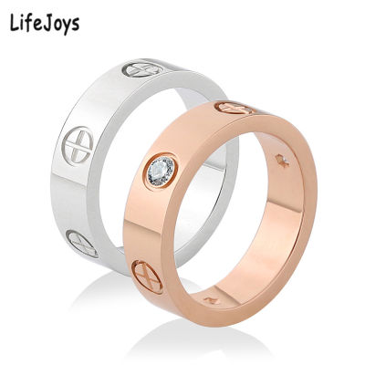 LifeJoys Gold Screw Rings Zircon Stainless Steel Luxury Brand Love Nail Wedding Ring Women Jewelry Phillips With Stone Hot Sale