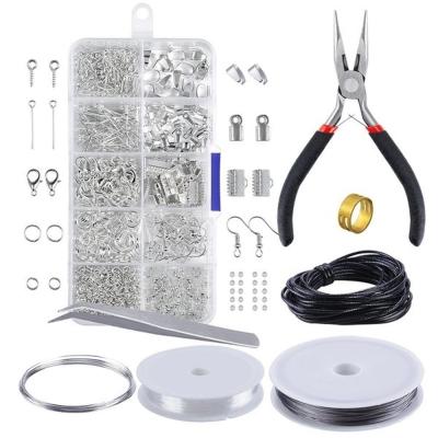 Jewelry Making Kit Jewelry Findings Starter Set Jewelry Beading Making and Repair Tools Pliers Silver Beads Wire Starter Tool