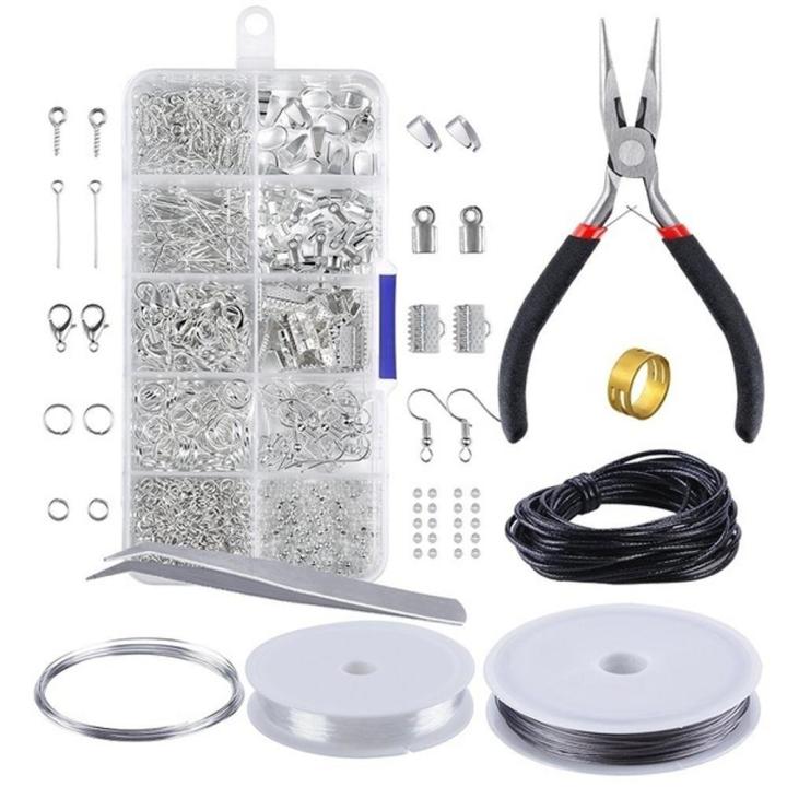 jewelry-making-kit-jewelry-findings-starter-set-jewelry-beading-making-and-repair-tools-pliers-silver-beads-wire-starter-tool