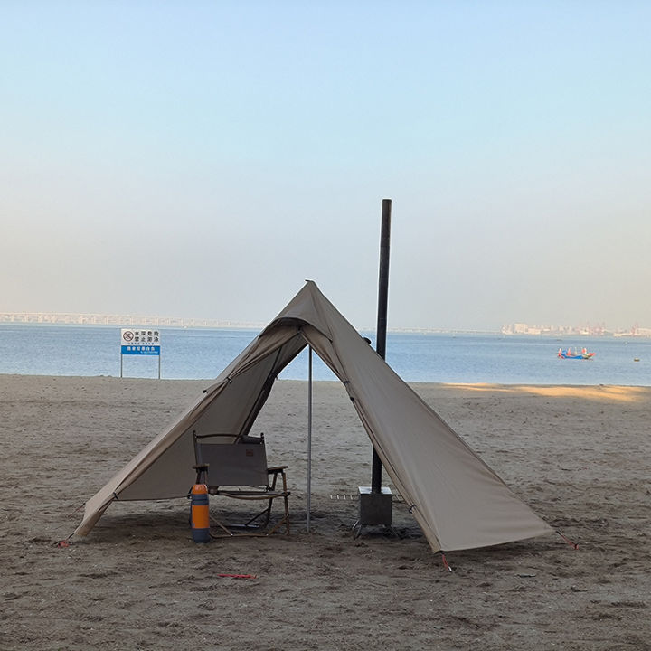 top-lander-cod-teepee-tent-ท์แคมป์ปิ้งเต็นท์ผู้ใหญ่กลางแจ้งเบาพิเศษพีระมิดเต็นท์-เต๊นท์เก็บความร้อนเดี่ยวพร้อมหน้าต่างปล่องไฟ-เต็นท์เดี่ยว