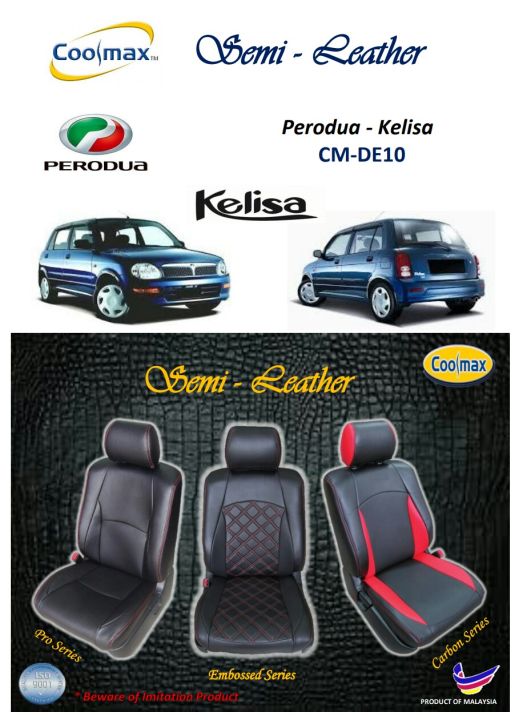 Coolmax Semi Leather Perodua Kelisa Car Seat Cover Sarung Kusyen Kereta Lazada