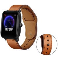 ■✔ Skórzany pasek do zegarków Huami Amazfit GTS GTR 42mm bransoletka do Huami Amazfit Bip U Bip S GTS MINI 2e 3 2 opaski do zegarka