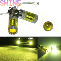 Shine 2pcs LED FOG Lights 12-24V H3 80W 16 SMD LED รถยนต์ FOG Light สีเหลือง high Power