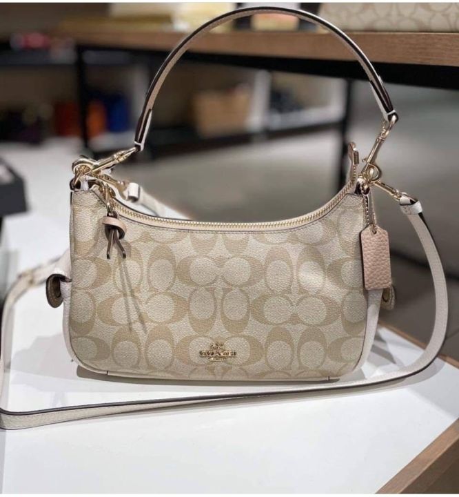 Original Coach Pennie Shoulder Bag 25 In Signature Canvas C7223 - Chalk