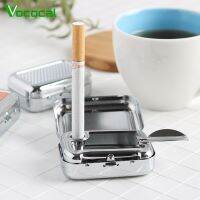 【Stock】Vococalแบบพกพามินิโลหะที่วางถาดเขี่ยบุหรี่พร้อมฝาปิดสำหรับปิกนิกตกปลาชายของขวัญวันเกิดคริสต์มาสสีดำ/สีขาว