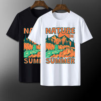 #0400 เสื้อยืดลาย NATURE IN SUMMER 400 เสื้อยืดสีดำ เสื้อใส่เล่น เสื้อยืด เสื้อคอกลม ใส่สบาย เสื้อสกรีน เสื้อสั่งทำ เสื้อยืด เสื้อเท่