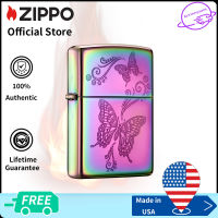 Zippo Multi Color Butterflies Design Windproof Pocket Lighter | Zippo 28442( Lighter Without Fuel Inside )การออกแบบผีเสื้อหลายสี（ไฟแช็กไม่มีเชื้อเพลิงภายใน）