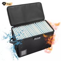 ENGPOW Foldable Black Fire Resistant Comic Book Storage Archive Box with Lid Storage Box Organizer Apply to Bookstore and School