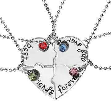 Bff Friendship Necklace For 2 - Best Friend Necklaces Bff Gifts For 2  Matching Heart Best Friends Forever Pendant Necklaces Set- | Fruugo NO