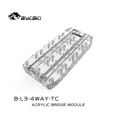 Bykski กราฟิกการ์ด GPU การเชื่อมต่อทางน้ำปรับสะพานบล็อกน้ำ Quad GPU สะพานสำหรับกราฟิกก B-L3-2WAY-TC