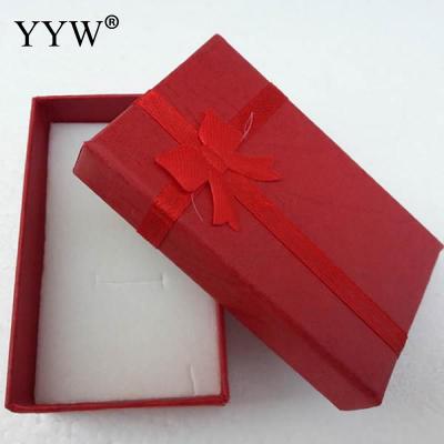 16pcsLot Jewelry Sets Display Box Cardboard Necklace Earrings Ring Box 5*8 Packaging Gift Box With Sponge Satin Ribbon