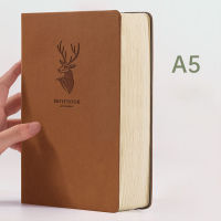 【CW】Super Thick! 416 Pages Leather Deer Notebook A5 Daily Notebook Business Office Daily Work Notepad for 1-2 Years Writing As Gift