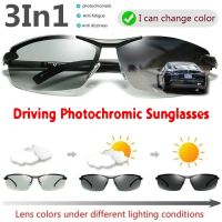 ❃✴♠ Luxury Sunglasses Photochromic Sunglasses Men Driving Half Frame Sun Glasses