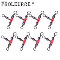 ۩ 10Pcs/lot Solid Ring Fishing Tackle Accessory equipment Fishing Rolling Triple Swivels Bearing Connector Fish Hooks