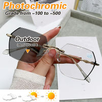 [Photochromic] ,[-500ถึง-100] สายตาสั้นแว่นตาเปลี่ยนสีสีเทาสายตาสั้นแว่นตาป้องกันแสงสีฟ้าคอมพิวเตอร์แว่นตาที่มีเกรด