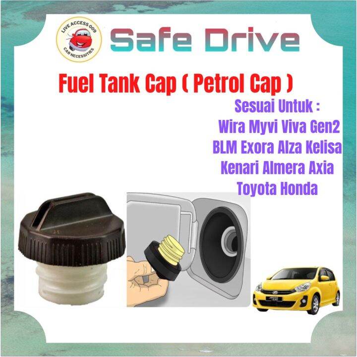 LA009 Fuel Tank Cap Penutup Tangki Wira Myvi Viva Gen2 BLM Exora Alza