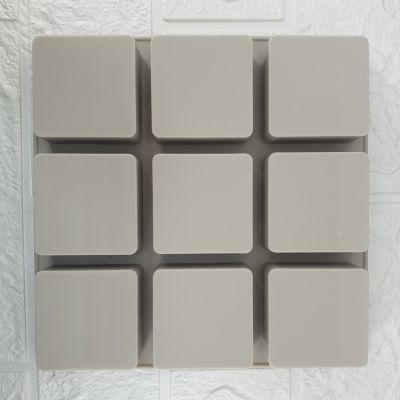 GL-แม่พิมพ์ ซิลิโคน ช่องสี่เหลี่ยมจัตุรัส 9 ช่อง (คละสี) Square hole Silicone Mold
