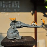 【CC】℗  Everyday Collection Elephant Figurines Garden Ornaments Tabletop Decoration Souvenir Crafts