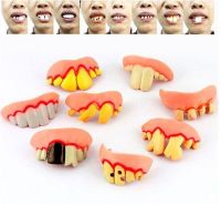 【LZ】♚✕☂  5 pcs Halloween Decoration Funny Joke Tooth C Rotten Teeth Party Bags Fancy Dress Creative Prank Horror Toys Funny Gadgets