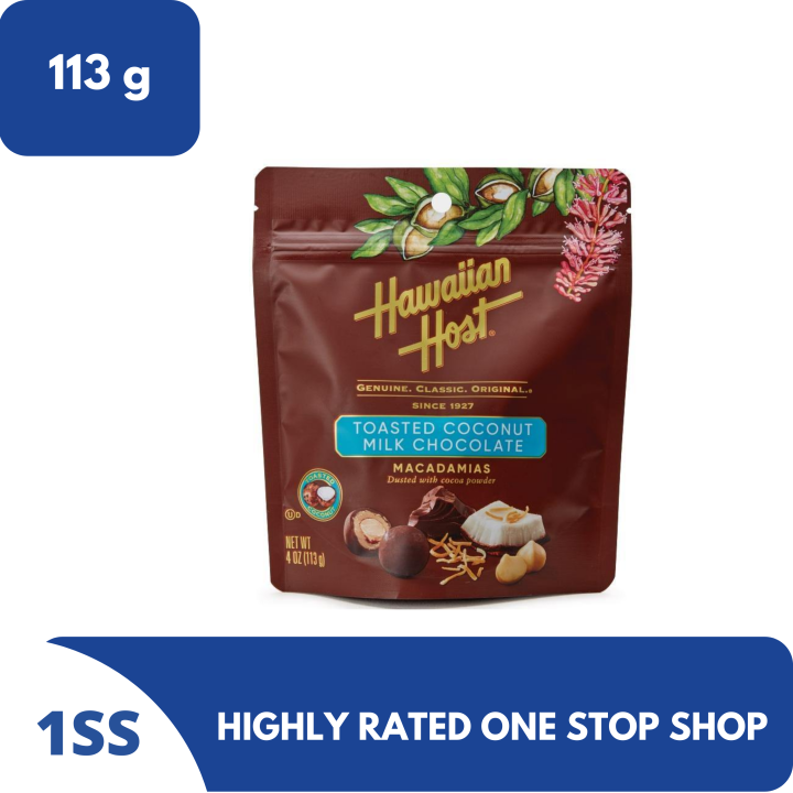 Hawaiian Host Toasted Coconut Milk Chocolate Macadamias, 113g Lazada PH