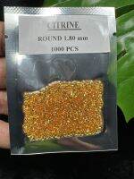 พลอย  สี Yellow Sapphire พลอยบุษราคัม ขายยกกล่อง Round shape 1.80 มม mm 1000 เม็ด Pieces(พลอยสั่งเคราะเนื้อแข็ง)