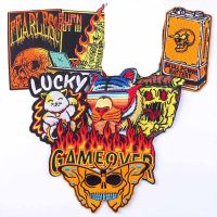 Butterfly Skull Patch Punk Skeleton Embroidery Patch Iron On Patches For Clothing Thermoadhesive Patches On Clothes DIY Applique