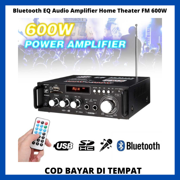 Amplifier Bluetooth EQ Audio Amplifier Home Theater FM 600W With Remote