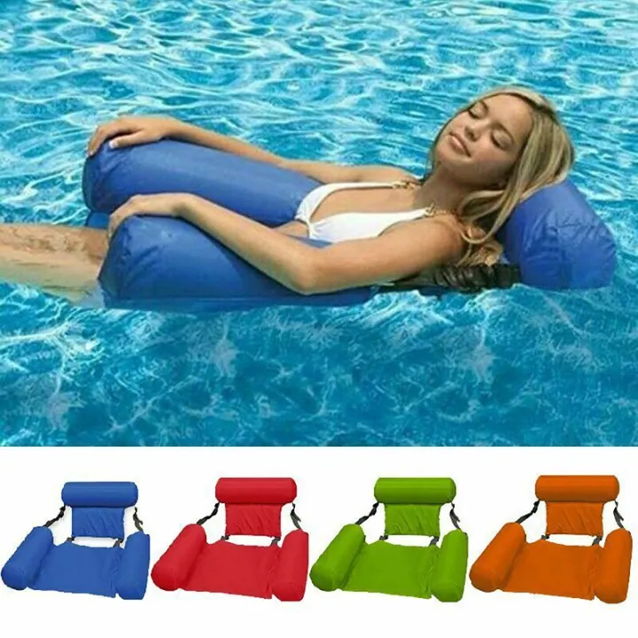 Inflatable Swimming Floating Chair Pool Seats Foldable Water Bed Lounge