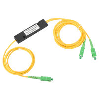 SC/APC 1X2ใยแก้วนำแสงPLC Splitterไฟเบอร์โหมดเดียวPigtailsตัวแยกFBT 2.2M