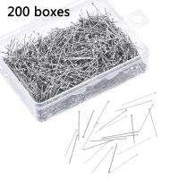 200 ชิ้น/กล่องหัตถกรรม DIY Office Fine เครื่องประดับซาตินทำ Silver สแตนเลสเข็มหมุด