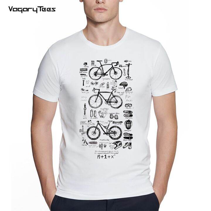 Funny Bike Maths Design T-Shirt Summer Men Short Sleeve Bicycles Sport  White Casual Tops Bike Lover Hip Hop Boy Streetwear Tees (1Pcs) | Lazada Ph