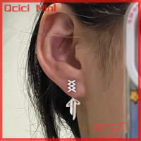 Qcici ดีไซน์ใหม่สไตล์วินเทจ,แฟชั่นสำหรับผู้หญิงต่างหูตุ้มหูโบว์สีขาวสวยงามหรูหราเครื่องประดับน่ารักเครื่องประดับสำหรับงานเลี้ยง