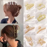 Lucky Clup Gold Hair Claws For Women Girls Hair Clips Elegant Metal Barrette Hair Clamps Trend Hairpins Crab Hair Accessories Headwear