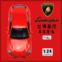 Maisto 1:24 Lamborghini URUS สีแดงกีฬา Off-Road SUV จำลอง AlloyCar รุ่นตกแต่งงานฝีมือของเล่นเครื่องมือของขวัญ