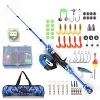 Kids Fishing Pole Telescopic Casting Rod and Reel 1.2m/1.5m with Spincast Hooks for Children