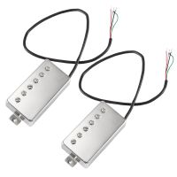 Alnico 5 Guitar Humbucker Pickup Set Chrome Bridge &amp; Neck Pickups Compatible with for LP Guitar Part