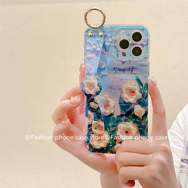 เคสโทรศัพท์-vivo-v29-y27-y36-5g-4g-เคส-phone-case-หรูหราวินเทจลายเพชรเทียมบลูเรย์ดอกไม้-camellia-ปลอก-vivov29-5g-นุ่มพร้อมสายรัดข้อมือ2023