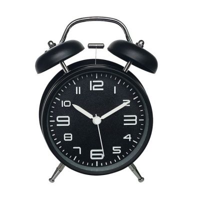 【Worth-Buy】 1ชิ้น4นิ้วนาฬิกาอะนาล็อกโลหะนาฬิกาปลุกเสียงดังแสงไฟระฆังหน้าปัดแบบสามมิติโต๊ะไฟกลางคืนนาฬิกา Deskalarm