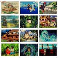 Hayao Miyazaki Anime Collection โปสเตอร์ภาพยนตร์คลาสสิกหลายพัน Chihiro ภาพวาดผ้าใบพิมพ์ภาพสำหรับห้องเด็ก