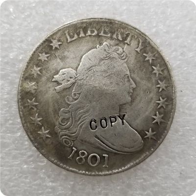 เหรียญสะสมเหรียญเหรียญเหรียญ1/2หน้าอกครึ่งดอลลาร์ดรอลลิดริกอินทรีเหรียญจำลองเหรียญสะสมเหรียญ1801-1807ประเทศสหรัฐอเมริกา