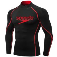 Men Swimming TightsT Shirt Surf Rash Guard Long Sleeve Protection Basic Skins Surfing Diving Swimsuit Tees Rashguard Gym Clothes