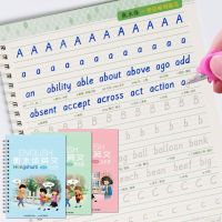 【cw】 3 Pcs English Italic Groove Practice Copybook Reusable Handwriting Calligraphy Book Alphabet Word Can Reused ！