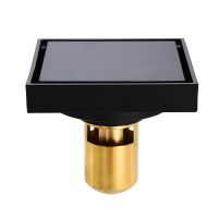 Modern Black Invisible Shower Floor Drain Bathroom Balcony Use Brass Material Rapid Drainage Tile Insert Square Drains Traps Drains