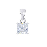 Silver thai   6mm Square cz pendant Silver เครื่องประดับเงินแท้ จี้เพชรขนาด6มิน