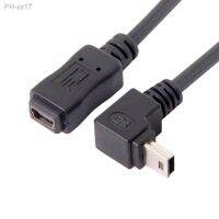 Cablecc 90D down direction angled GPS Mini USB 2.0 5P male to Female extension cable 0.2M